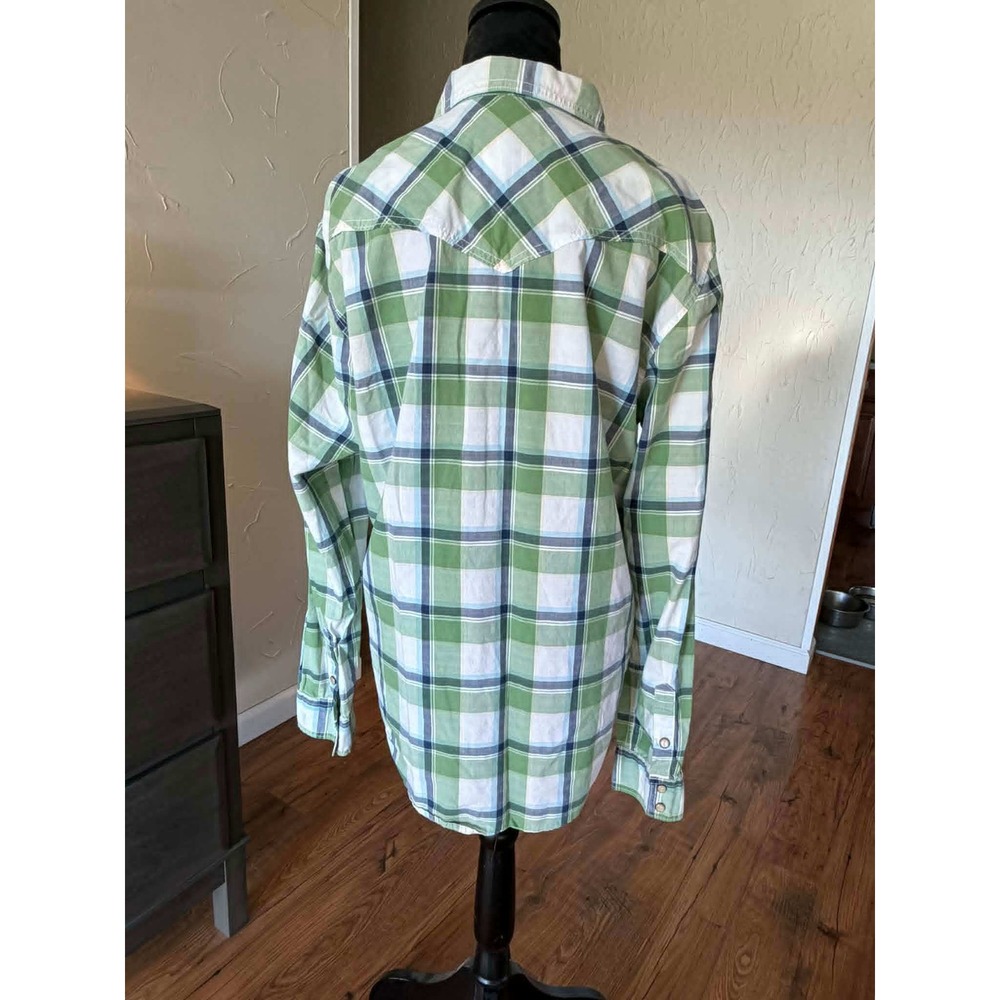 Aeropostale Men's LG Pearl Snap Plaid Western Style Shirt - Picture 6 of 7